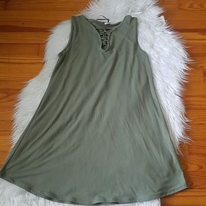 Poof Green Sleeveless Dress